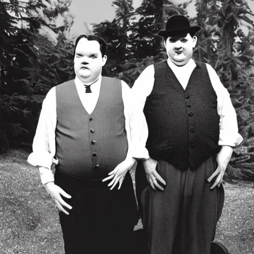 Image similar to boards of canada as laurel and hardy promotional photo