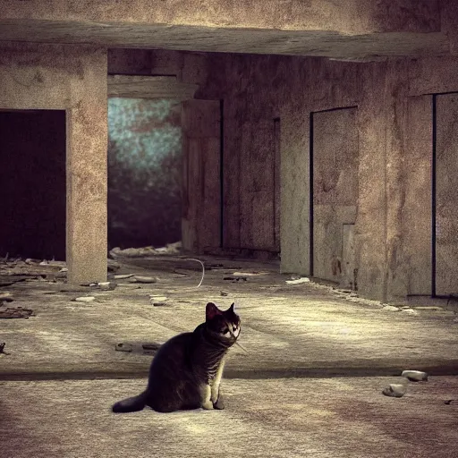 Prompt: “a cat in a abandon city,4k,3d render”