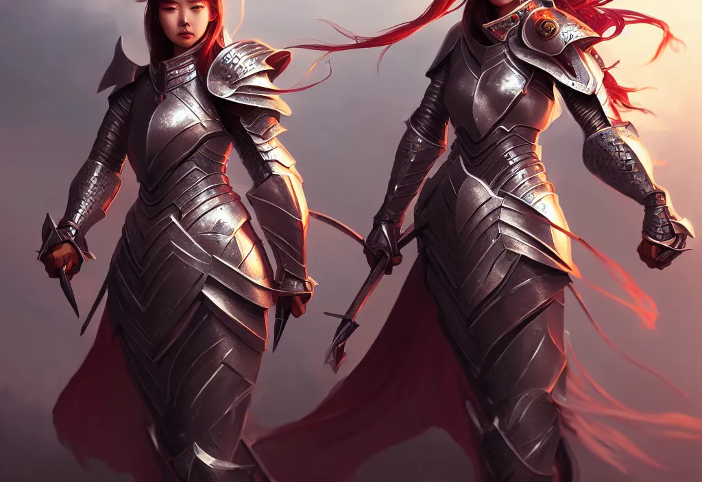 Image similar to portrait hero action pose of futuristic female knights of zodiac, chinese dragon concept art, d & d, highly detailed, digital painting, artstation, sharp focus, illustration, art by tan zi and ayanamikodon and alphonse mucha and wlop