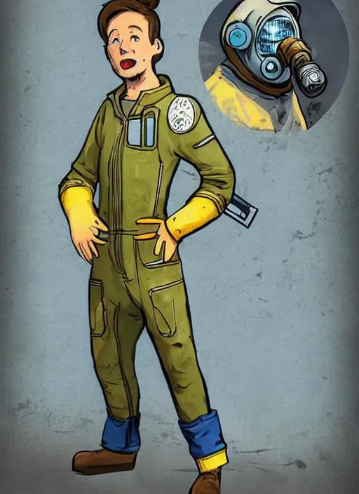 Image similar to youtuber tom scott as a vault dweller in fallout, wearing a blue vault dweller jumpsuit, beautiful high quality realistic game concept art, trending on artstation by ilya nazarov