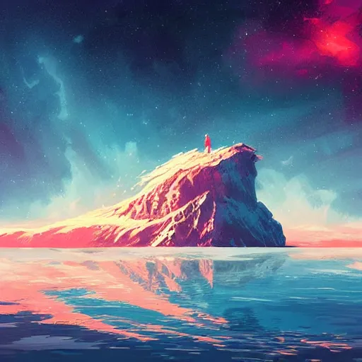 Prompt: transparent iceberg floating in space, by anato finnstark, by alena aenami, by john harris, by ross tran, by wlop, by andreas rocha