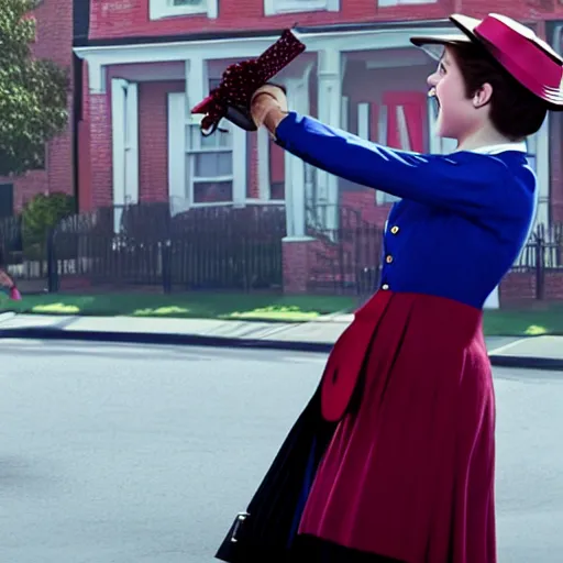 Prompt: rachel bloom as mary poppins violently shaking a crying baby, ultra detailed, 8 k resolution, ultrarealistic