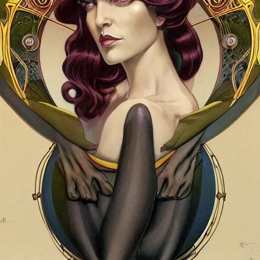 Image similar to an art nouveau, ( streamline moderne ), multi - ethnic and multi - racial portrait in the style of charlie bowater, and donato giancola, and charles dulac. very large, clear, expressive and intelligent eyes. symmetrical, centered, ultrasharp focus, cinematic lighting, photorealistic digital matte painting, intricate ultra detailed background.