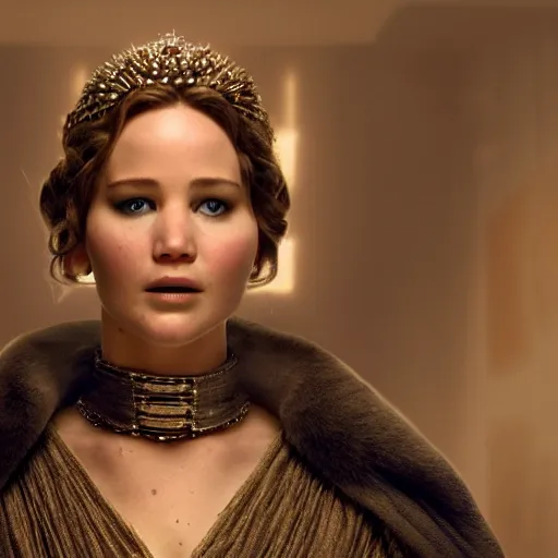 Prompt: jennifer lawrence as princess padme in star wars, 8k resolution, full HD, cinematic lighting, award winning, anatomically correct