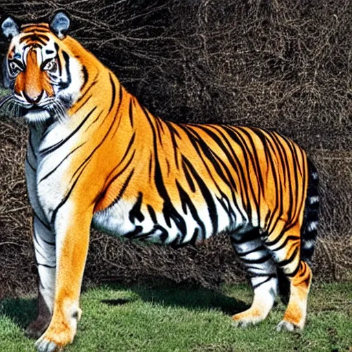 Prompt: photo of a horse tiger hybrid