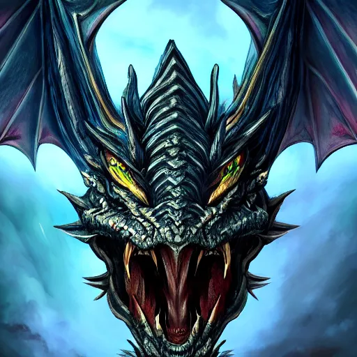 Image similar to dragon head, fantasy style, 4 k