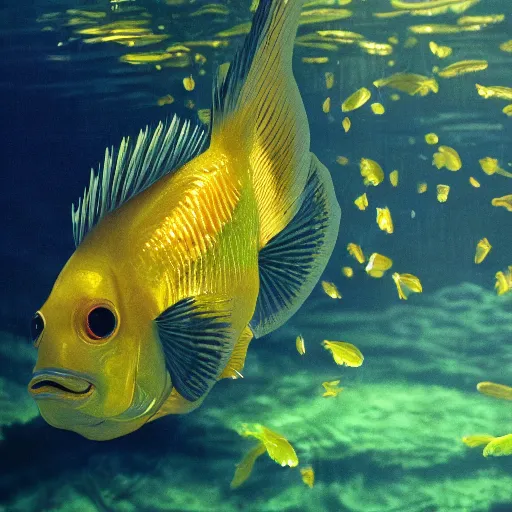 Image similar to a shining golden fish, reflecting light