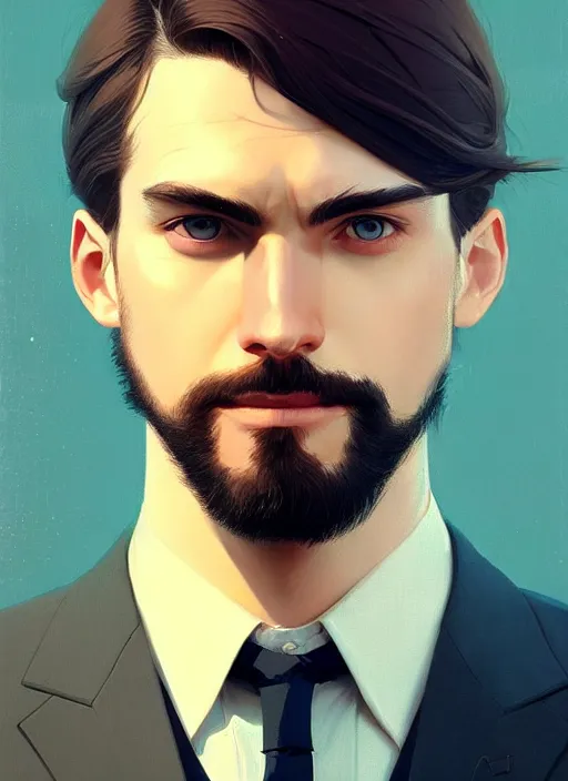 Prompt: a man in his twenties, handsome, long hair, suit ， perfect face, symmetric eyes, sharp focus, specular reflection, occlusion shadow, artstation, by ilya kuvshinov and jeremy lipking, light novel cover art, 3 d epic illustrations, symmetric body