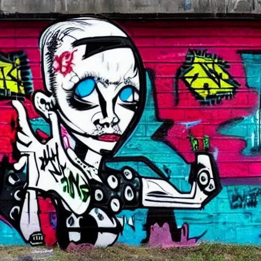 Image similar to die antwoord zef design graffiti freaky