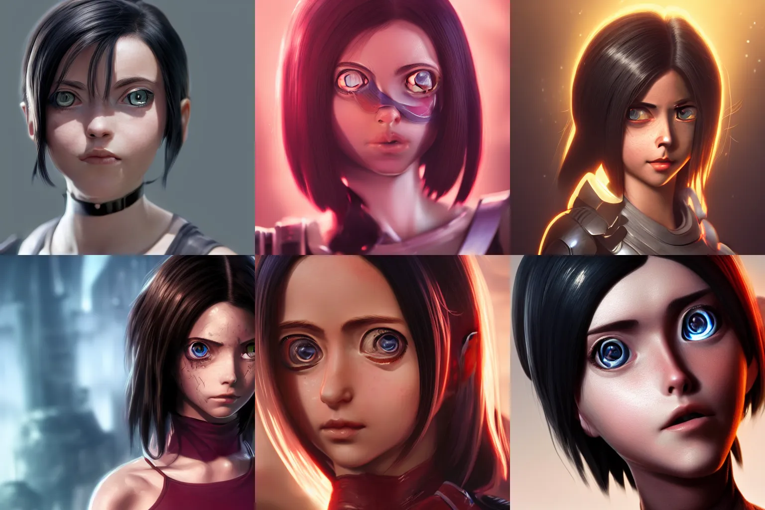 Prompt: a portrait of Alita by Mauro Belfiore, Trending on Artstation HQ, deviantart, unreal engine 5, 4K UHD image