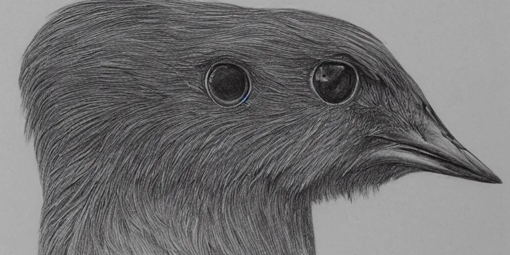 Image similar to pencil drawing of a magical bird, black and white, extremely detailed, biology drawing, 4k