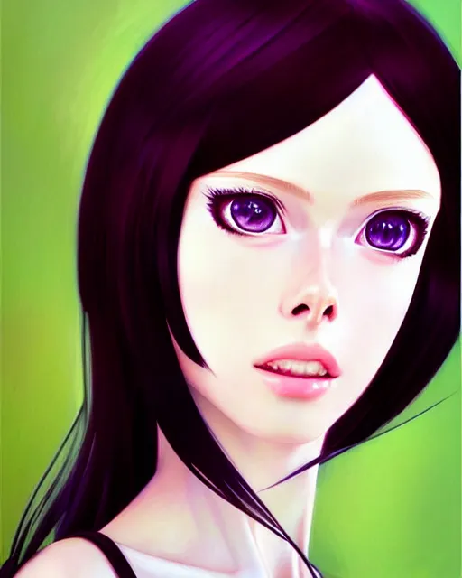 Image similar to portrait of coco rocha as anime girl cute - fine - face, akira, pretty face, realistic shaded perfect face, fine details. anime. realistic shaded lighting by ilya kuvshinov giuseppe dangelico pino and michael garmash and rob rey