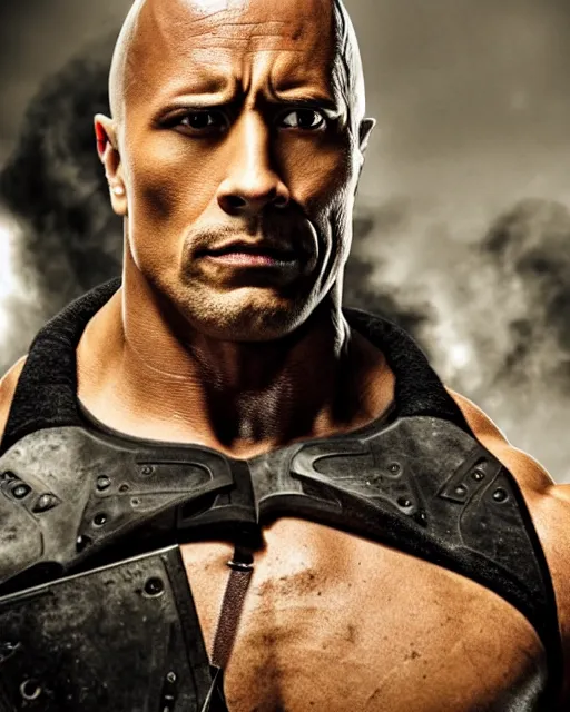 Image similar to film still close up shot of dwayne johnson as bane from the movie the dark knight rises. photographic, photography