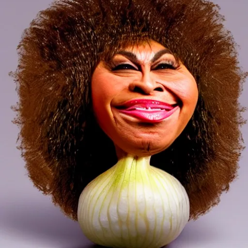 Image similar to tina turner face on a turnip vegetable