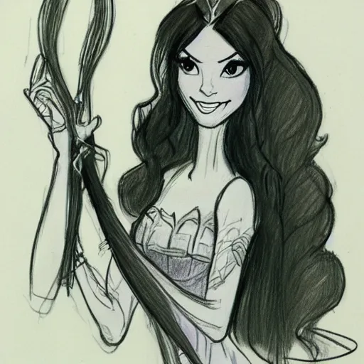 Image similar to milt kahl sketch of victoria justice with tendrils hair style as princess padme from star wars episode 3