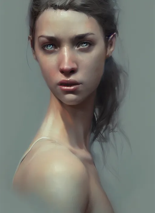 Prompt: hyper realistic photography portrait of beautidul angry girl cinematic, vallejo, full shot, craig mullins greg rutkowski, artstation, cgsociety