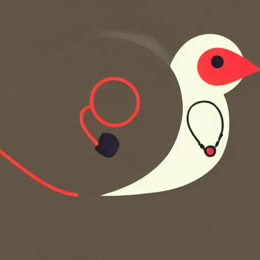 Image similar to a bird wearing headphones