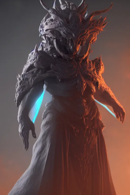 Image similar to character design, void arcanist, mist, photorealistic, octane render, unreal engine, hyper detailed, volumetric lighting