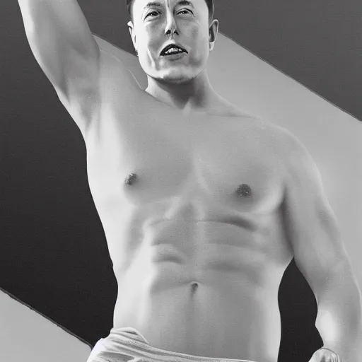 Prompt: elon musk with abs. hyperrealistic photorealistic detailed