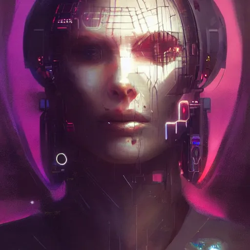 Image similar to evil a. i., cyberpunk, neuromancer, painted by greg rutkowski, painted by stanley artgerm, digital art, trending on artstation
