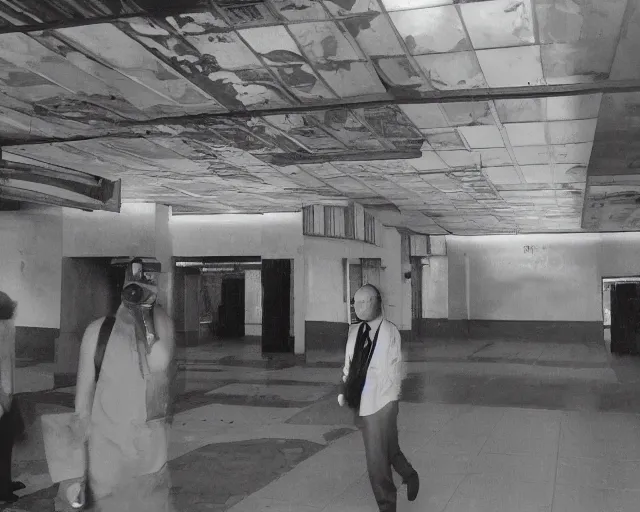 Prompt: camera footage of Joe Biden, False Human Features, Phasing through floor in an abandoned shopping mall, Psychic Mind flayer, Terrifying, Insanity :7 , high exposure, dark, monochrome, camera, grainy, CCTV, security camera footage, timestamp, zoomed in, Feral, fish-eye lens, Fast, Radiation Mutated, Nightmare Fuel, Ancient Evil, No Escape, Motion Blur, horrifying, lunging at camera :4 bloody dead body, blood on floors, windows and walls :5