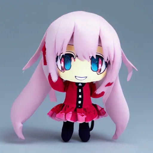 Prompt: cute chibi fumo plush of a girl who really hates her job but does it diligently nonetheless, anime girl