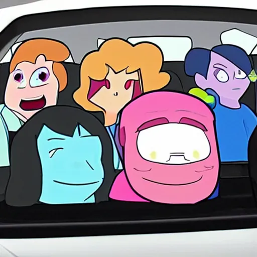 Image similar to steven universe in a car