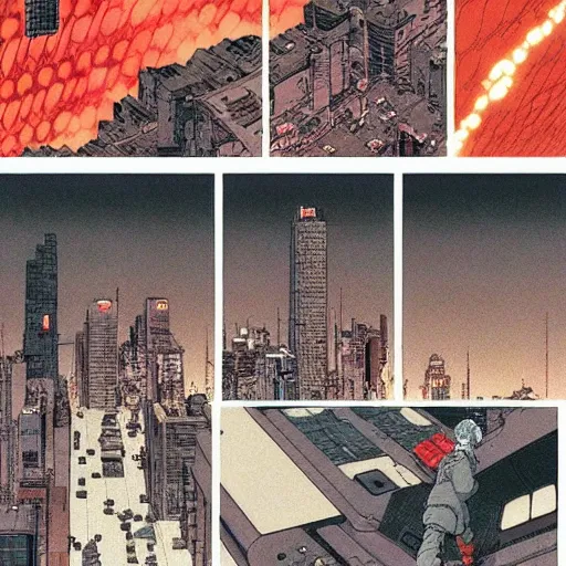 Prompt: Scenes from the movie Akira 2 by Katsuhiro Otomo