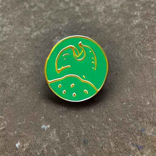 Prompt: simple yet detailed, jalapeno on fire flame circle enamel pin retro design