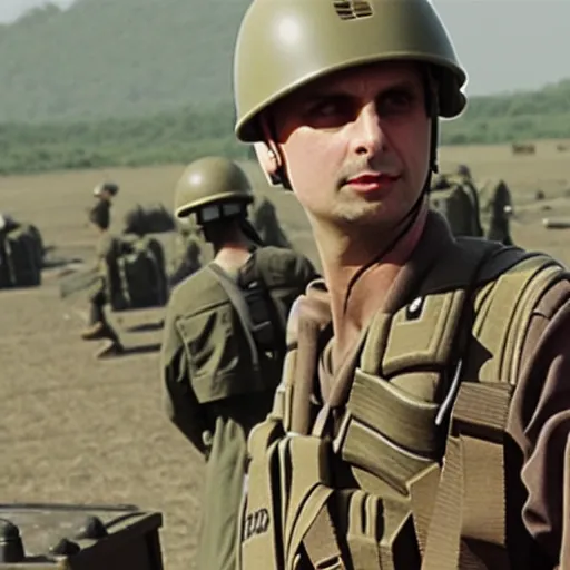 Prompt: Matt Bellamy starring in saving private Ryan