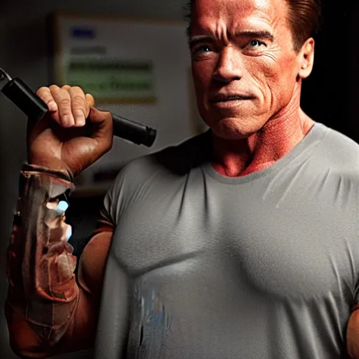 Prompt: Arnold Schwarzenegger plays Ash Ketchum