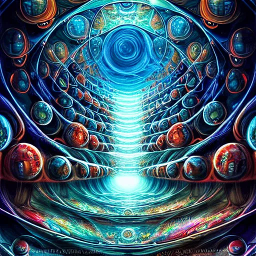 Prompt: an insanely beautiful and hyper detailed digital painting of the multiverse by ciryl rolando