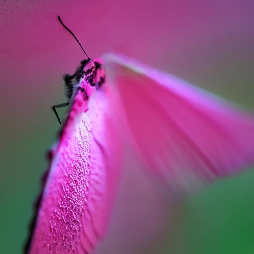 Image similar to macro shot of a flourescent moth, 4k