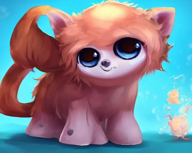 Image similar to adorable creature with big glossy eyes splashart