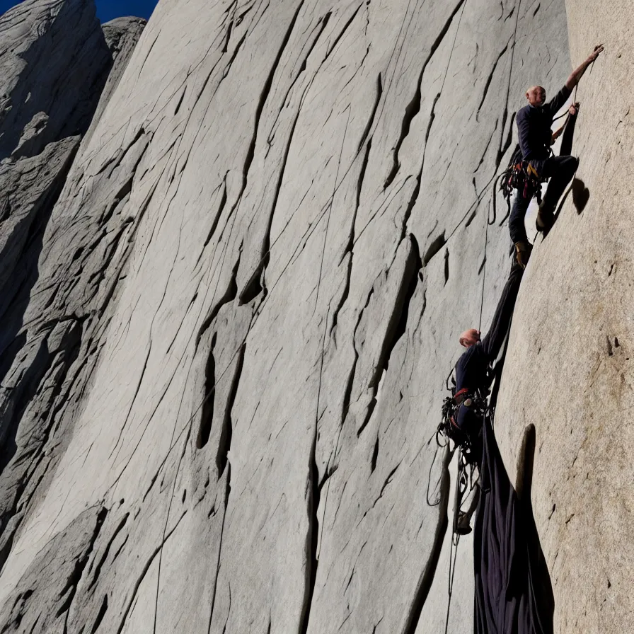 Prompt: voldemort climbs el capitan free solo