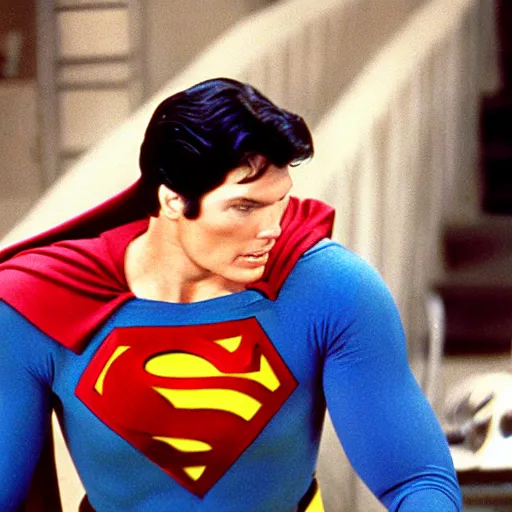 Prompt: 3 5 mm photo of christopher reeve as superman