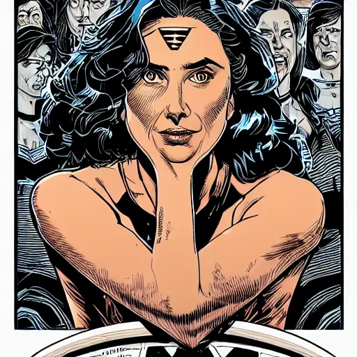 Image similar to portrait of a woman who looks like gal gadot and jennifer connelly, by laurie greasley and james stokoe