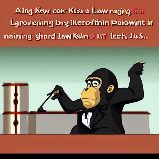 Image similar to King Kong attorney at law arguing his case in front of the jury