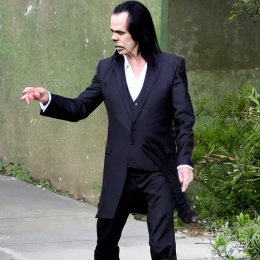 Image similar to Nick Cave pondering his orb