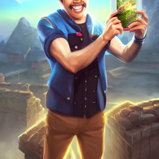 Image similar to portrait of youtube personality disguised toast, matte painting by artgerm, artstation