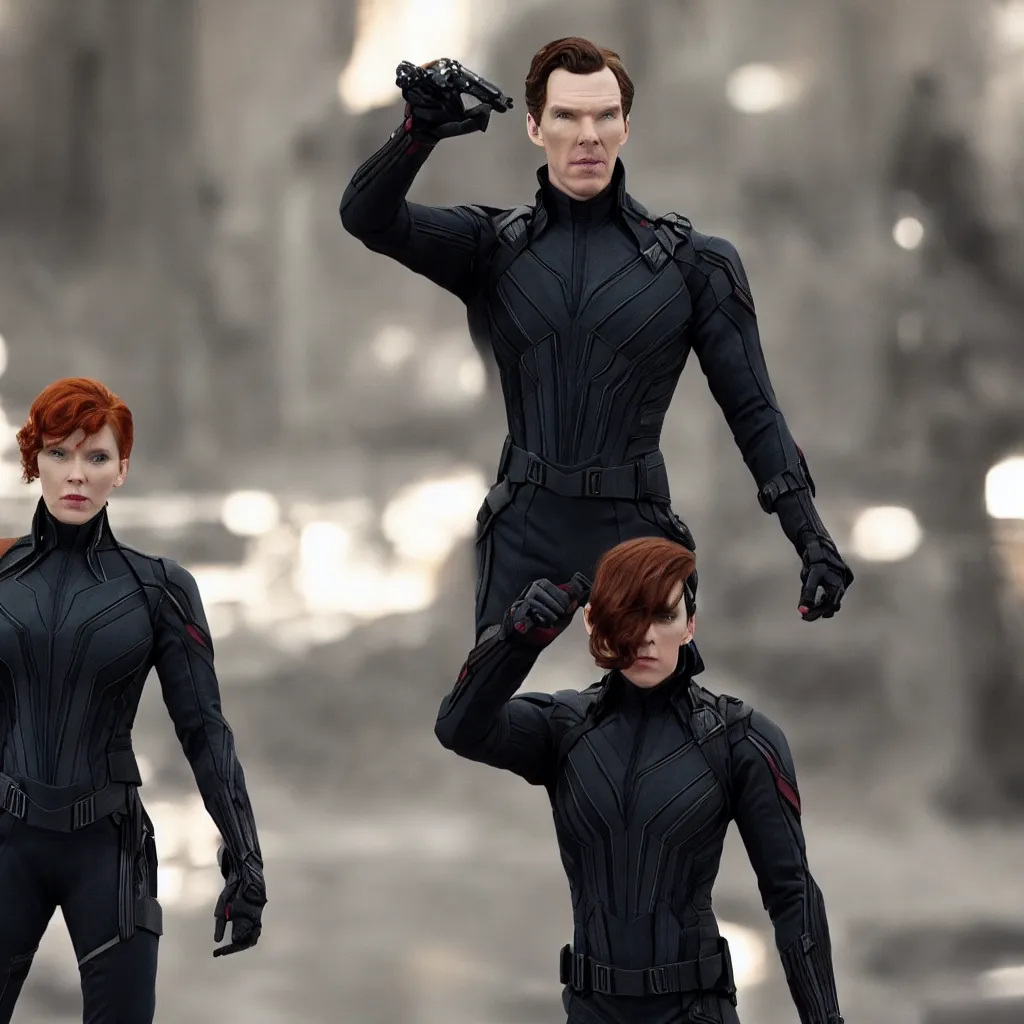 Prompt: benedict cumberbatch as black widow