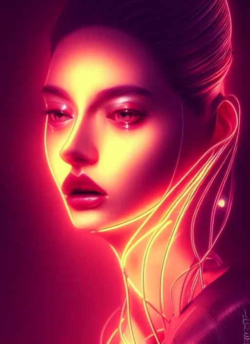 Image similar to a highly detailed long shot photo of sensual female face portrait, futurism, rococo cyber neon lighting, detailed futuristic fibonacci jewelry, profile posing, hyper photorealistic, crispy quality, digital photography, trending in pinterest, cinematic, 4 k ultra hd, art by pascal blanche, art by greg rutkowski, art by artgerm,