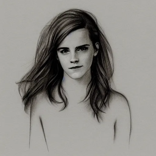 Prompt: emma watson pencil sketch,