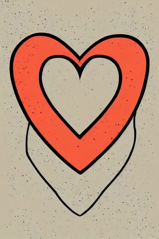 Image similar to minimalist boho style art of a heart shape, illustration, vector art