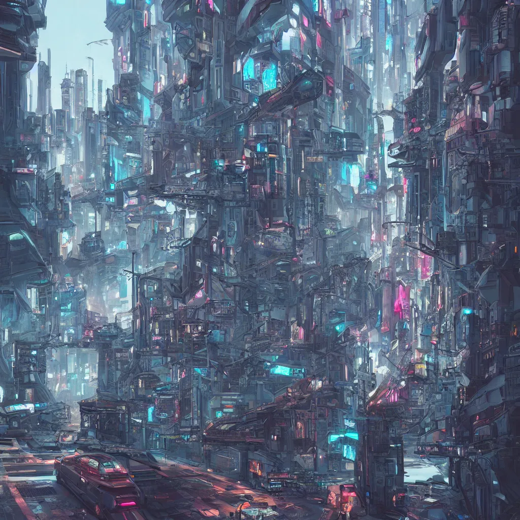 Prompt: a utopian futuristic cyberpunk saint - petersburg street, trending on artstation.