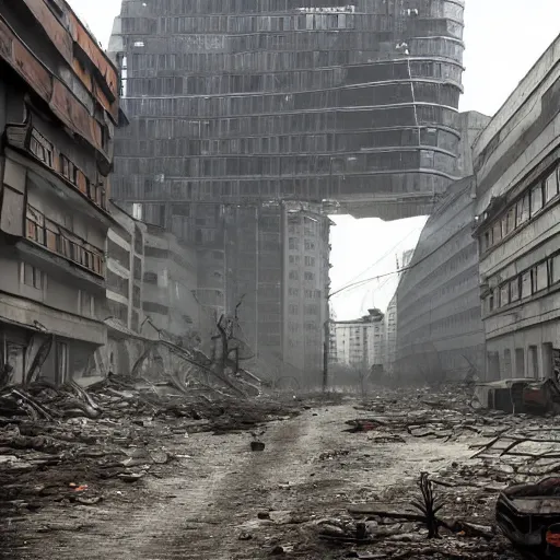 Prompt: Warsaw, postapocalyptic