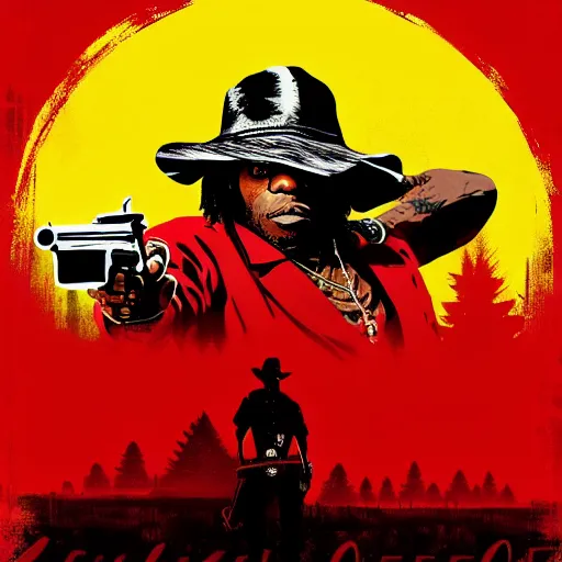 Image similar to Rapper Chief Keef In red dead redemption 2 digital art 4K quality super realistic