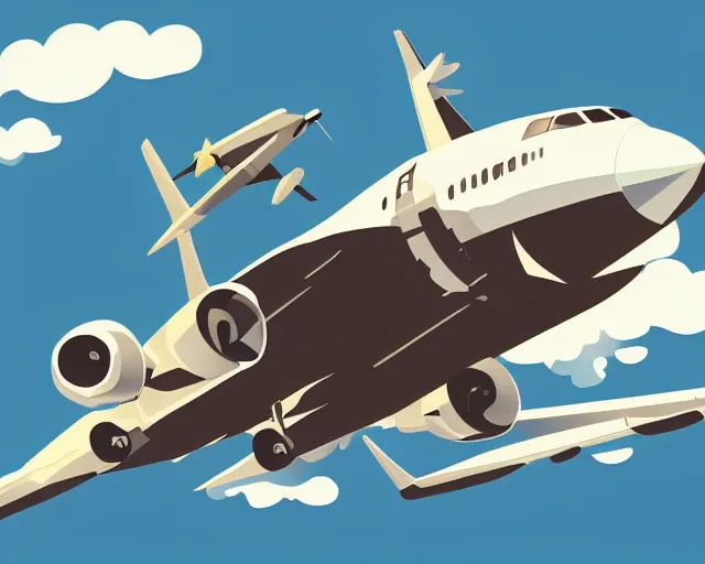 Image similar to airplane illustration vector digital art trending on artstation