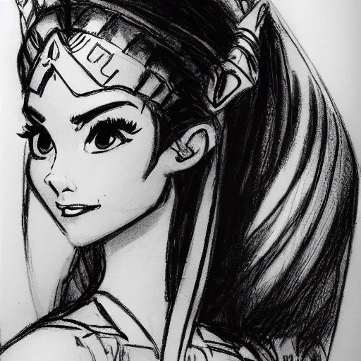 Image similar to milt kahl sketch of victoria justice as princess padme from star wars episode 3