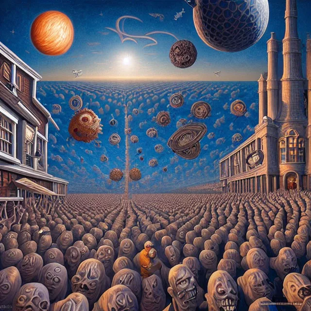 Prompt: the carnival of nightmares, polycount, surrealism, surrealist, cosmic horror, rob gonsalves, high detail